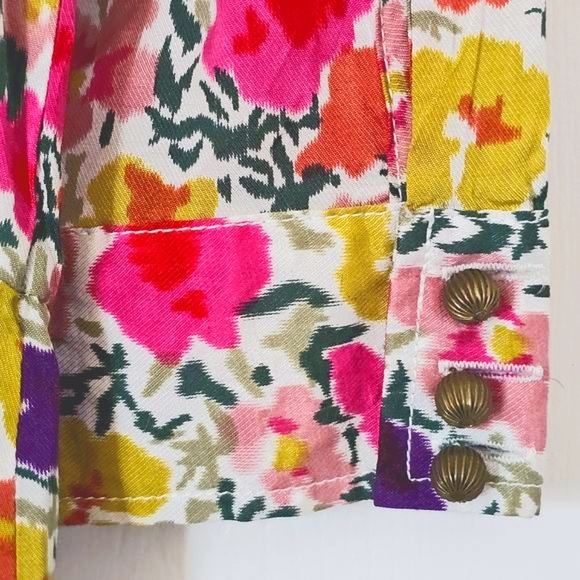 Anthropologie Tulle Womens Floral Faux Wrap Dress Medium Short Spring Easter - Picture 5 of 13